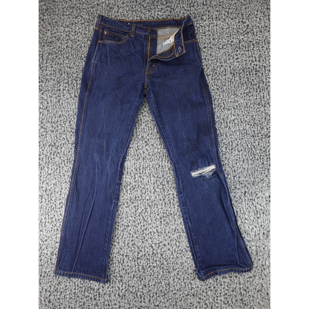 Levi's 537 Slim Bootcut Jeans Mens 32x32 Blue Distressed Dark Wash‎ Denim